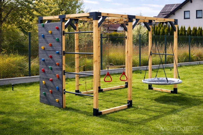 Interaktiver Spielplatz aus Holz