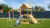 Multifunktionales Spielplatz aus Holz