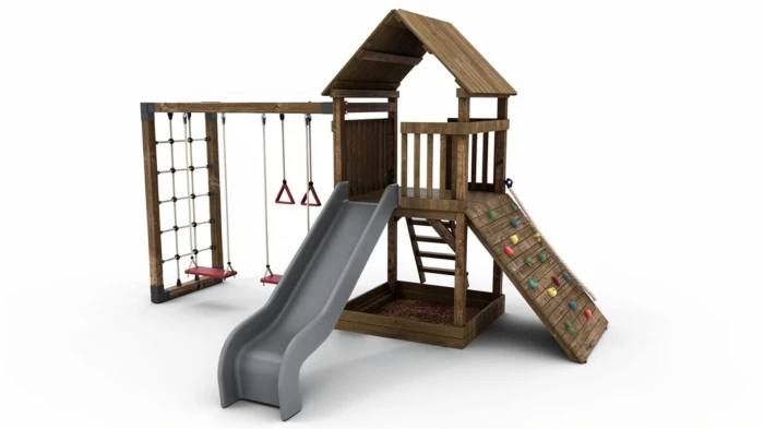 Multifunktionales Spielplatz aus Holz