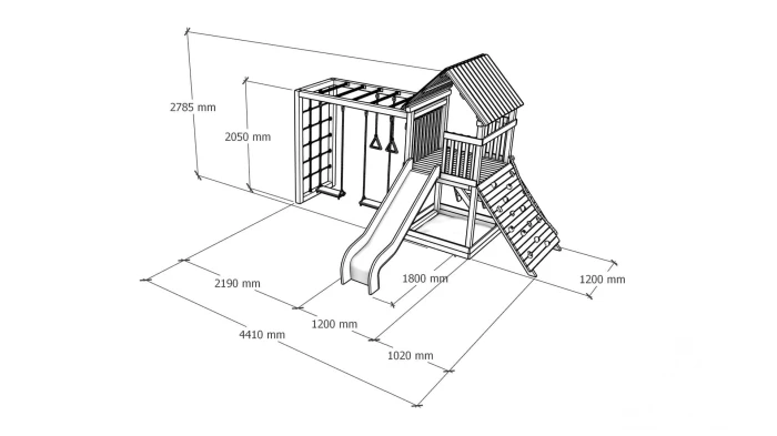 Multifunktionales Spielplatz aus Holz