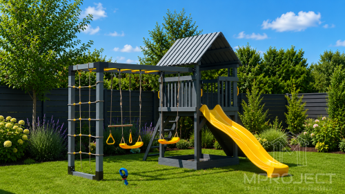 Multifunktionales Spielplatz aus Holz
