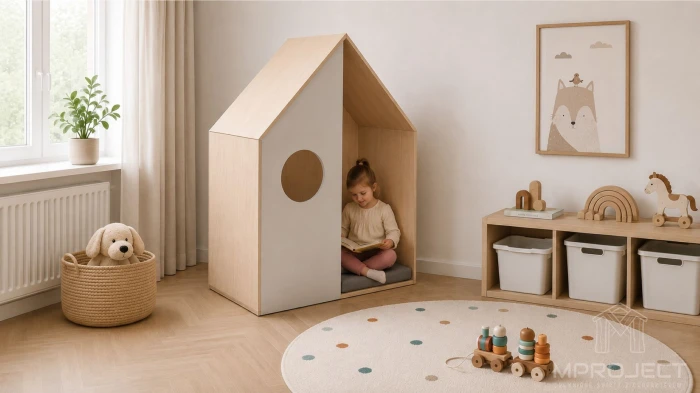 Versteck aus Sperrholz – Kinder-Spielhaus fürs Kinderzimmer