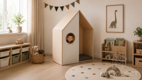 Versteck aus Sperrholz – Kinder-Spielhaus fürs Kinderzimmer