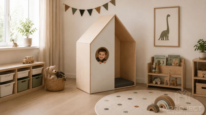 Versteck aus Sperrholz – Kinder-Spielhaus fürs Kinderzimmer