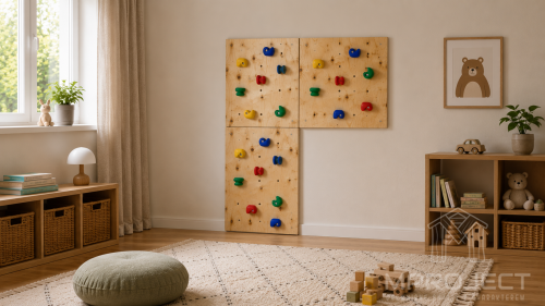 Kletterwand für Kinder aus Sperrholz
