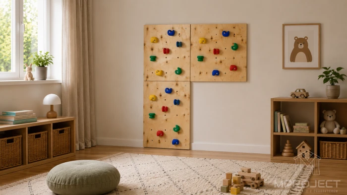 Kletterwand für Kinder aus Sperrholz