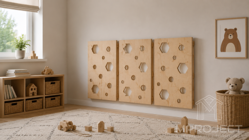 Kletterwand aus Sperrholz für Kinder