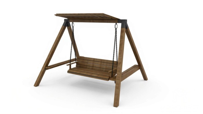 Überdachte Gartenschaukel aus Holz