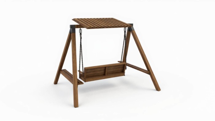 Überdachte Gartenschaukel aus Holz