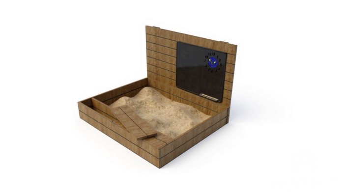 Pädagogischer Sandkasten mit Tafel