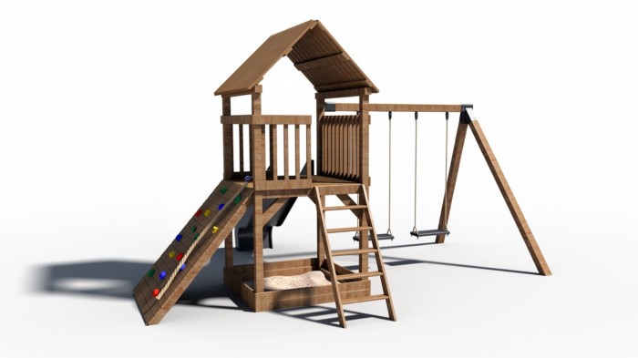 Holzspielplatz mit Häuschen