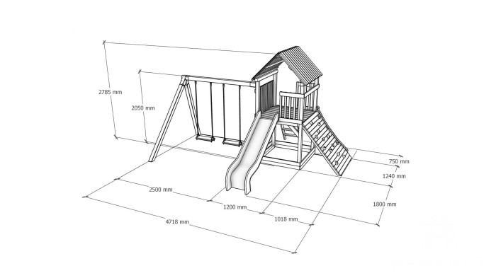 Holzspielplatz mit Häuschen