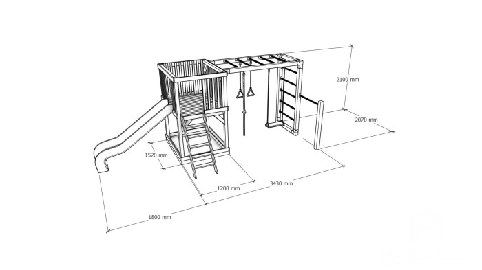 Moderner Spielplatz aus Holz