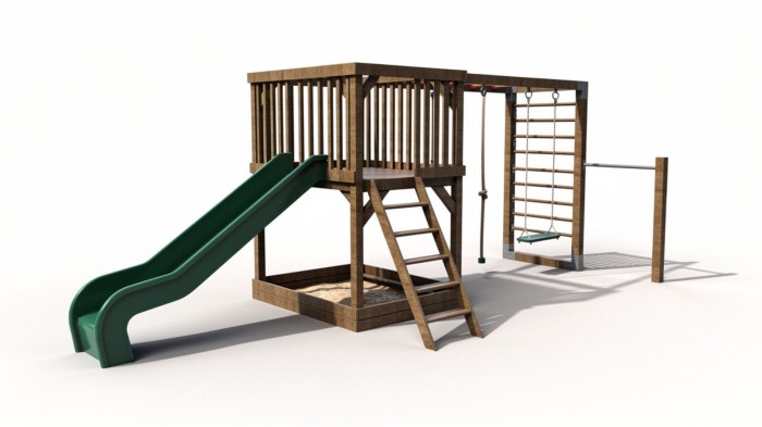 Moderner Spielplatz aus Holz
