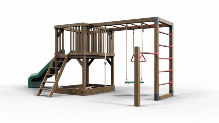 Moderner Spielplatz aus Holz