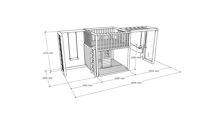 Moderner Spielplatz aus Holz