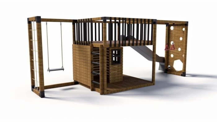 Moderner Spielplatz aus Holz