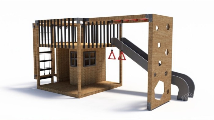 Moderner Spielplatz aus Holz