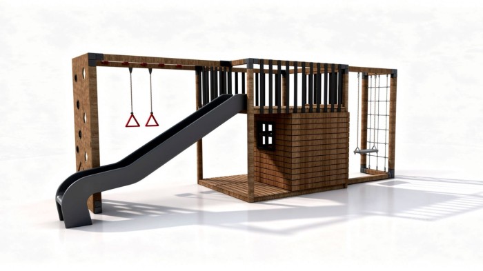 Moderner Spielplatz aus Holz